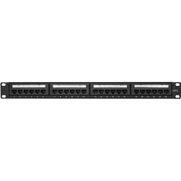 LogiLink Patchpanel 24-portar Cat6 för 19" rack U1 Svart