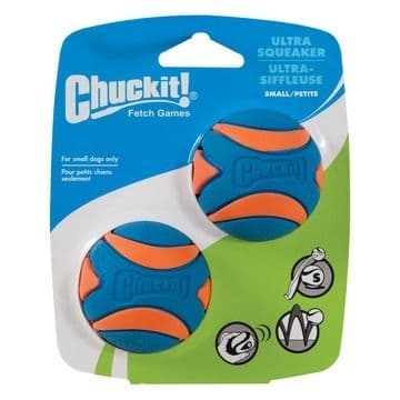 chuckit Ultra Squeaker boll M 6 cm 2 st. - (CHUC33068)