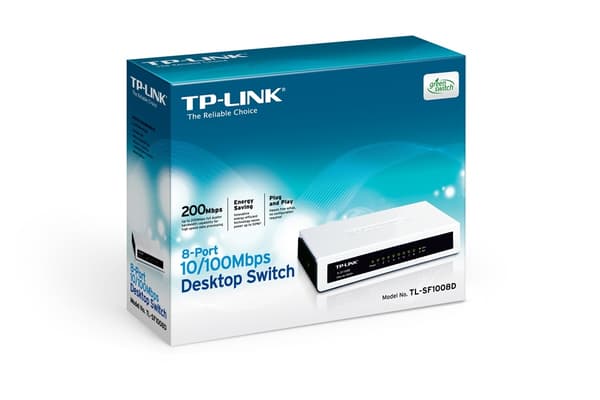 TP-LINK, Nätverksswitch (TL-SF1008D), Pre-owned, Klass B