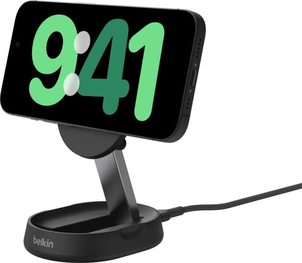 Belkin BoostCharge Pro Foldable Qi2 Laddningsdocka, svart