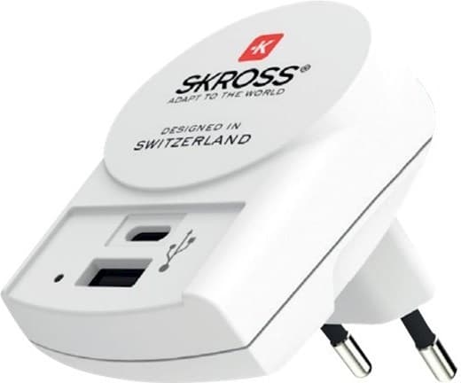 Skross Reseadapter Europa till USB-A & USB-C