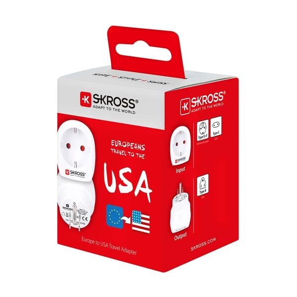 SKROSS Rejseadapter Europe-til-USA Jordet