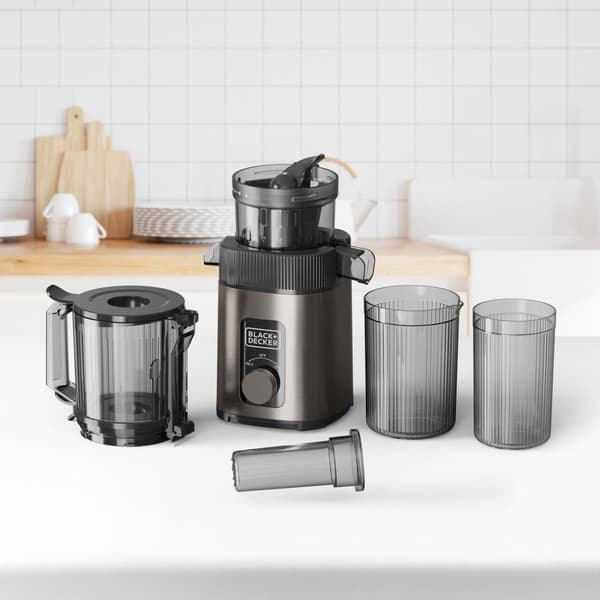 BLACK+DECKER Juicer Slow Juicer 1400W Rustfritt Stål