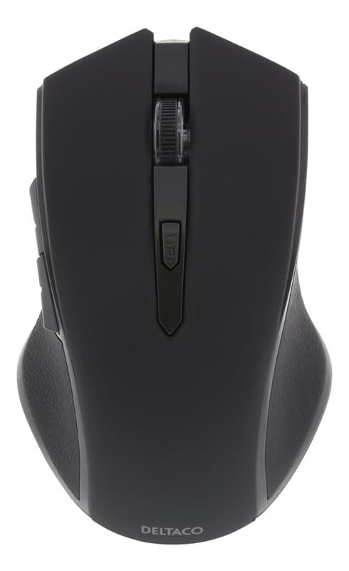DELTACO wireless optical mouse, 5 buttons + scroll, 1600 DPI, USB, bla