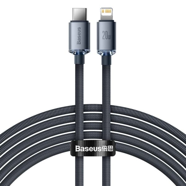 Baseus Crystal Shine USB-C til Lightning kabel 20W 2m sort