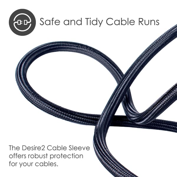 Desire2 Deskmate Cable Sheath 2m Velcro Closing Black