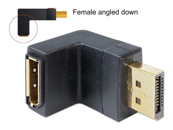 DeLOCK Adapter DisplayPort han -> DisplayPort hun Sort