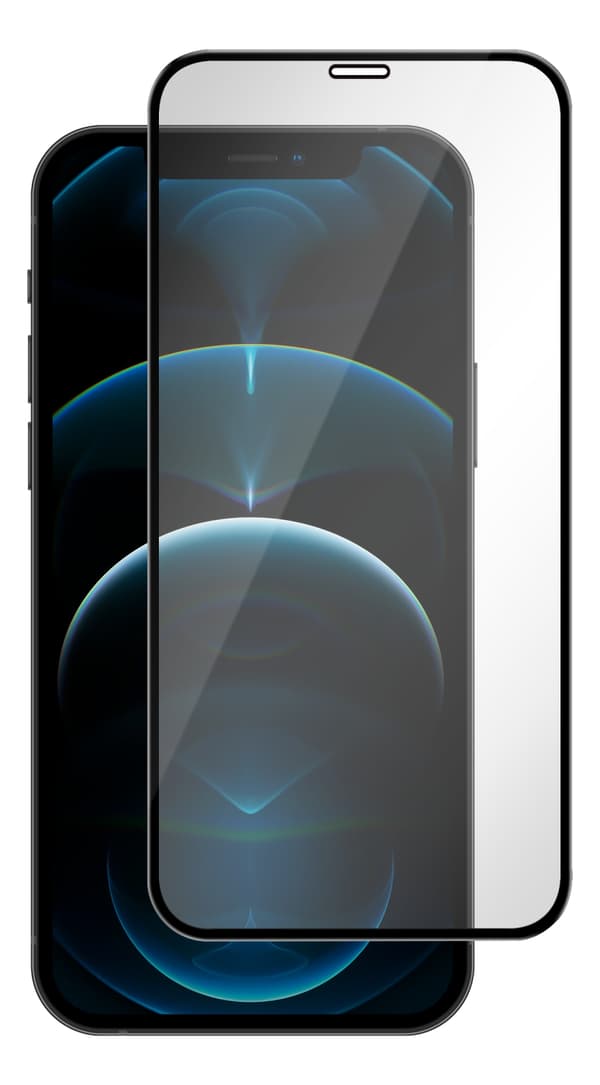 Essentials iPhone 12 Pro Max, Tempererat glass, Svart