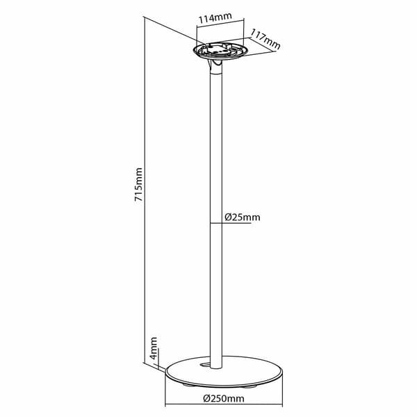 Nedis Speaker Mount | Kompatibel med: Sonos® Era100 | Stativ | 3 | Fixed | ABS / Metall | Sort