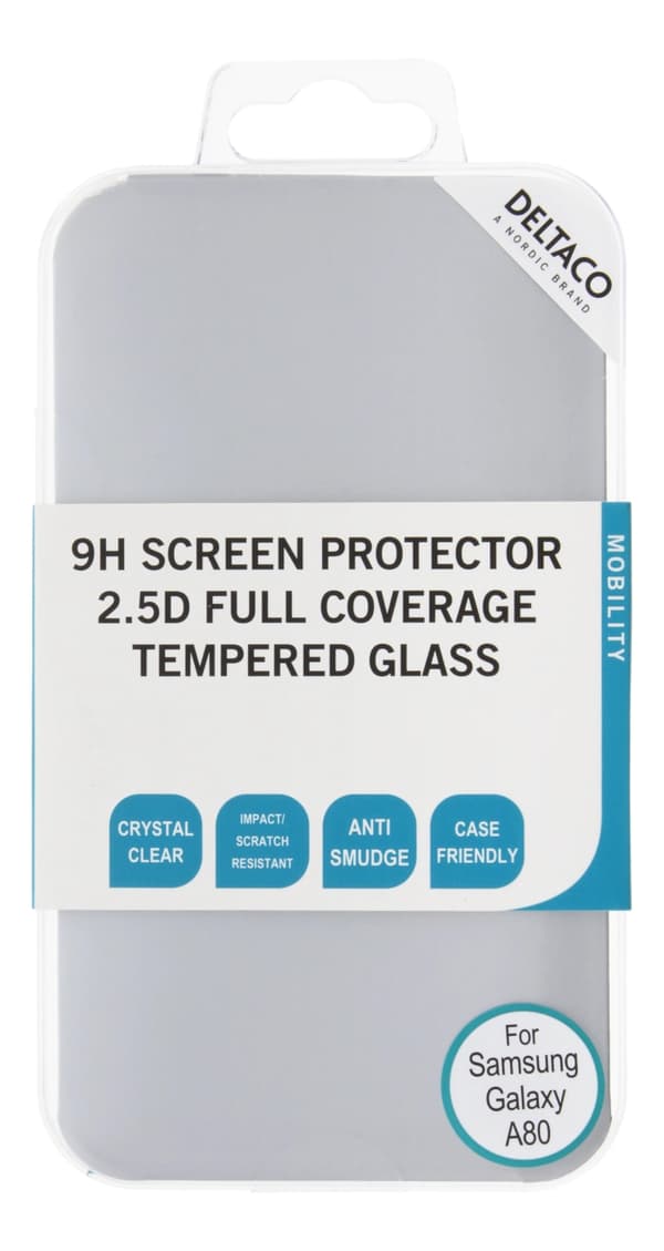 DELTACO screen protector, Galaxy A80, 2.5D full coverage glass