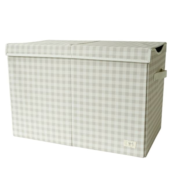 3 Sprouts Genanvendt sammenklappelig legetøjskiste - Gingham Beige