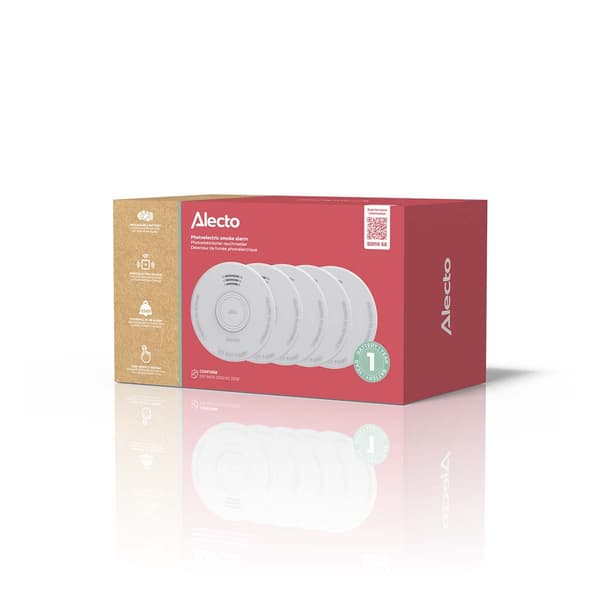 Alecto Røgalarm med 1 års batteri 5-pak