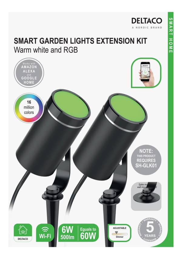 DELTACO Forlengelsessett for hagelys, 2 stk