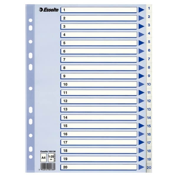 ESSELTE Register Non-Stop A4/1-20 Vit