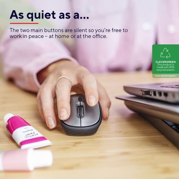 Trust Yvi+ Silent Wireless Mouse Eco-design svart