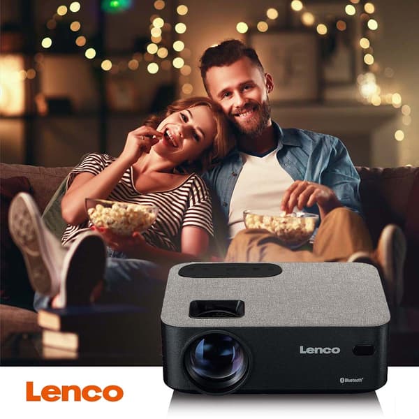 Lenco HD 720P LCD-projektori Bluetoothilla Harmaa