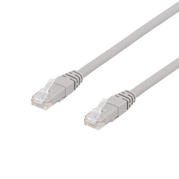 DELTACO U/UTP Cat6a patch cable, 1,5m, 500MHz, LSZH, gray