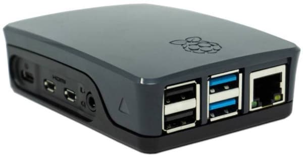 Raspberry Pi plastkoffert, Raspberry Pi 4 B, svart