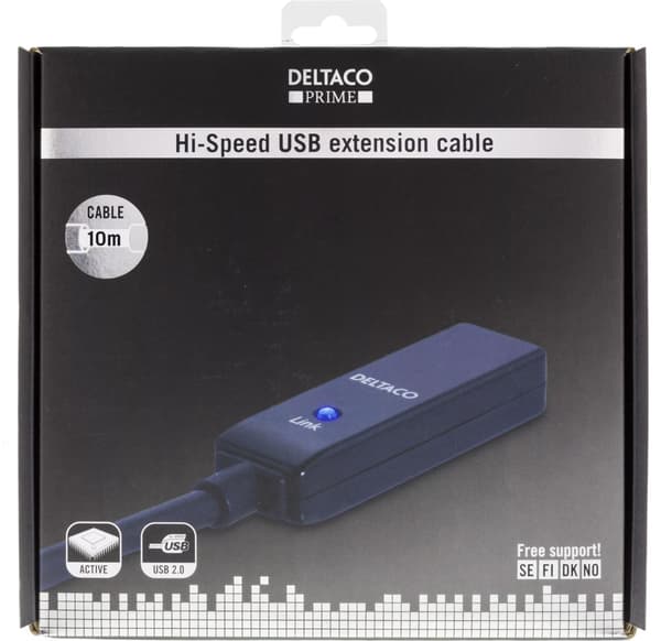 USB 2.0 förlängningskabel, aktiv, 10m (USB2-EX10M)