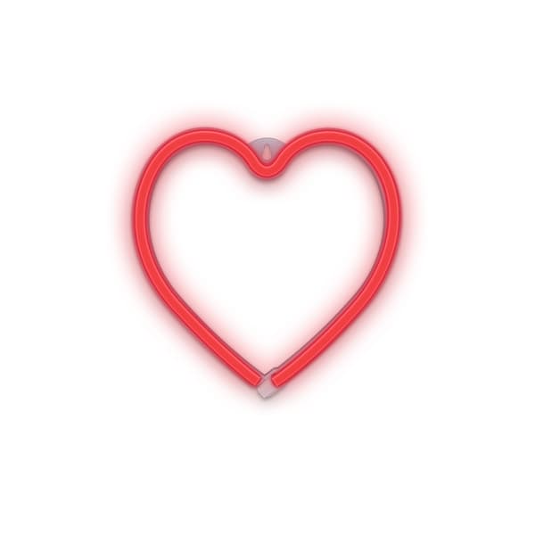 Forever Light Neon LED-lampe HEART batteri + USB FLNEO7, rød