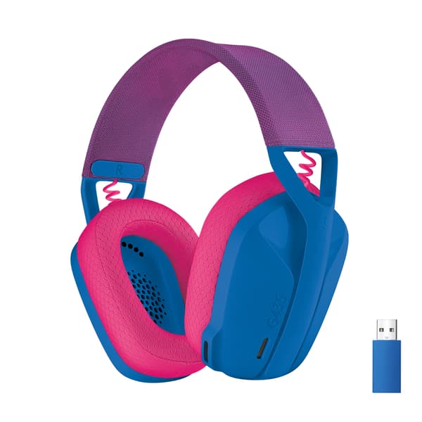 Logitech G435 Lightspeed trådløst spillhodesett - blått