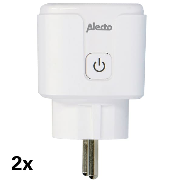 Alecto Smart Wi-Fi-plugg med energimonitor 16A 3680W 2-pk Hvit