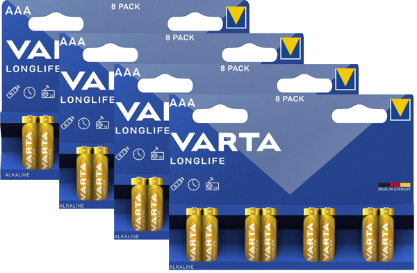 Varta Longlife AAA-Batterier, 32-pakning