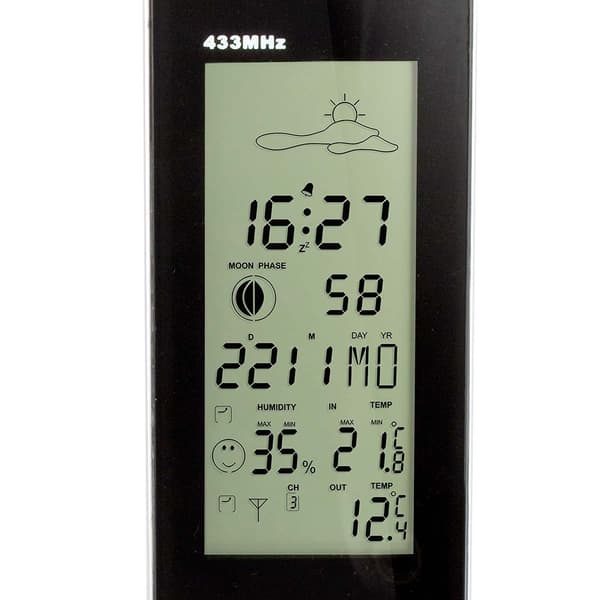 Alecto Väderstation med trådlös sensor Svart / Silver