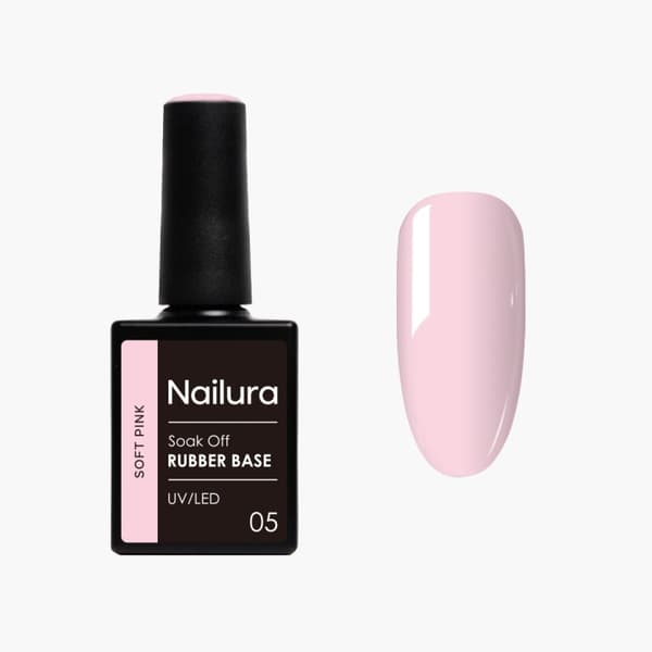 Nailura Rubber Base 5 – Soft Pink – 10 ml