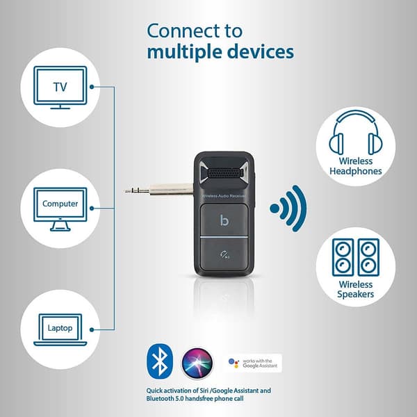 Nedis Bluetooth® Receiver | Audio / video / data connections output: USB-C™ Female / 1x 3.5 mm | AAC / SBC | Automatic power off function | Black