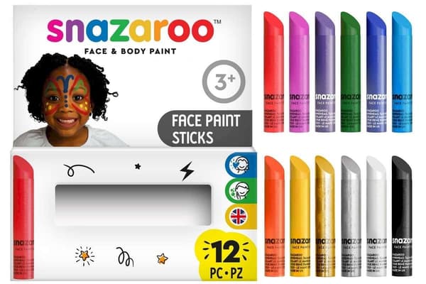 Snazaroo Sminkfärger stift (12 st) (791103)