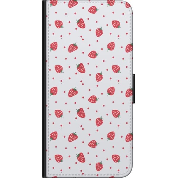 Tegnebogsetui til Huawei P40 lite E med Jordbær motiv