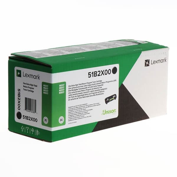 Lexmark Toner 51B2X00 Svart Extra High Yield, Return