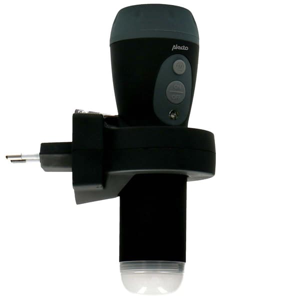 Alecto Genopladelig LED-lommelygte Sort