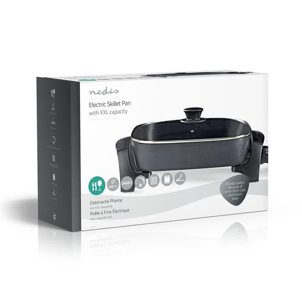 Nedis Elektrisk Stekepanne | 40 cm | Solid konstruksjon i aluminium