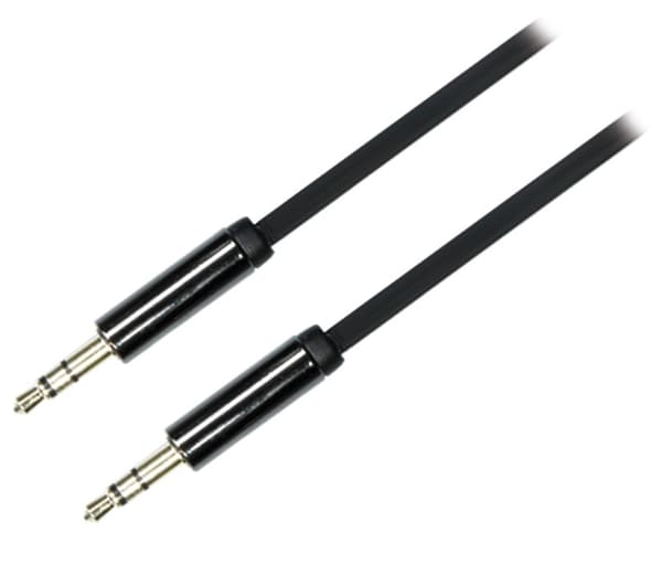 DELTACO lydkabel, 3,5mm han til 3,5mm han, 1m, sort