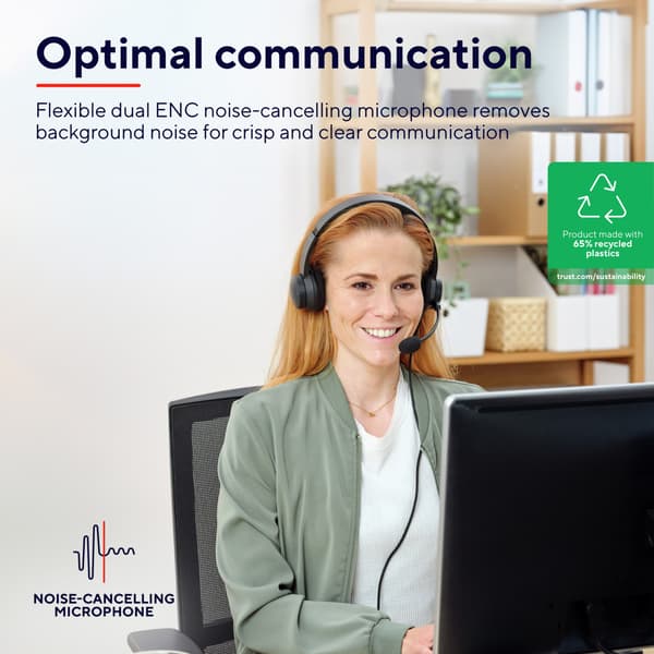 Trust Ayda PC-headset ENC USB Svart