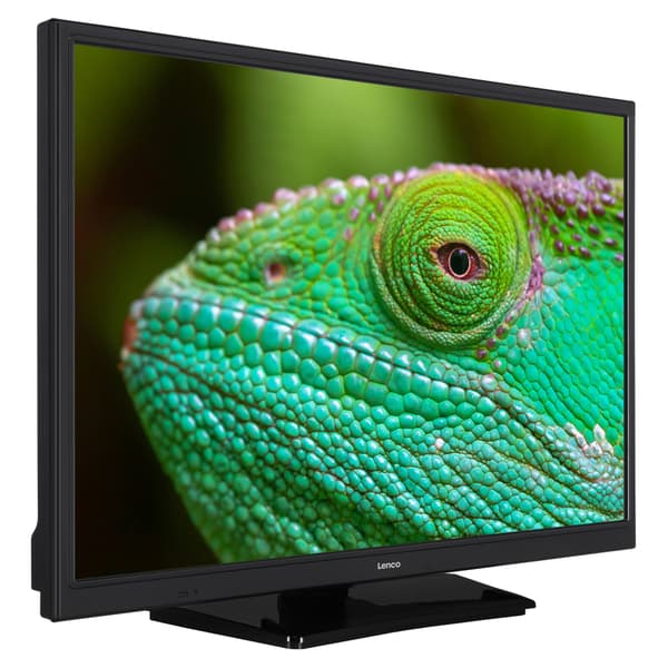 Lenco 24 tums HD LED-TV med DVB-T2 DVB-C DVB-S2 12V Svart