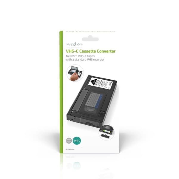 Nedis VHS Converter | Konvertering: VHS-C til VHS | Plug and play | Sort
