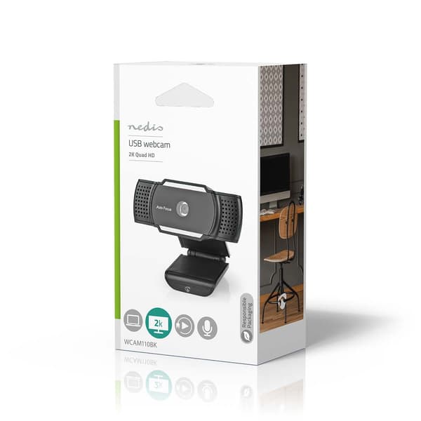 Nedis Webkamera | 2K@30fps | Autofokus | Built-In Microphone | Sort