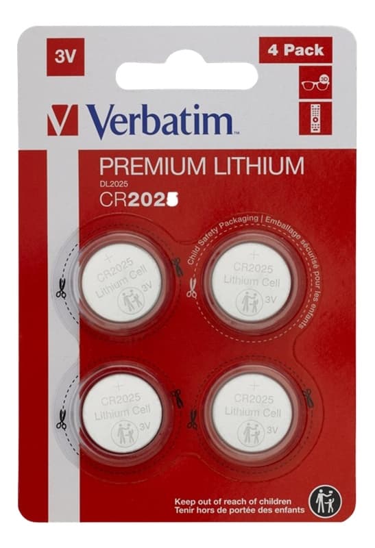 Verbatim LITIUMBATTERI CR2025 3V 4-PAKNING