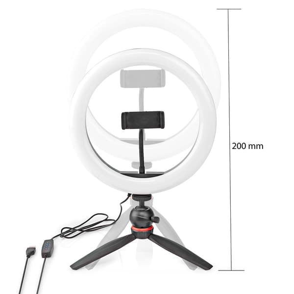 Nedis Ringlys | 10 inch | 120 LED's | 2700 - 6700 | Stativ | Sort