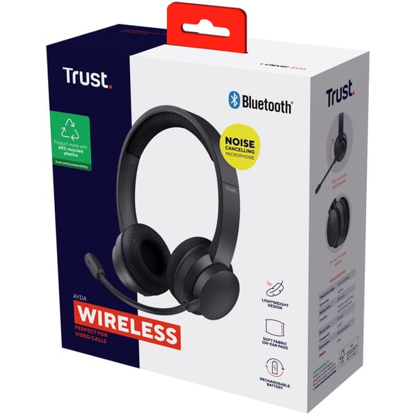 Trust Ayda Trådlöst PC-headset Bluetooth ENC Svart