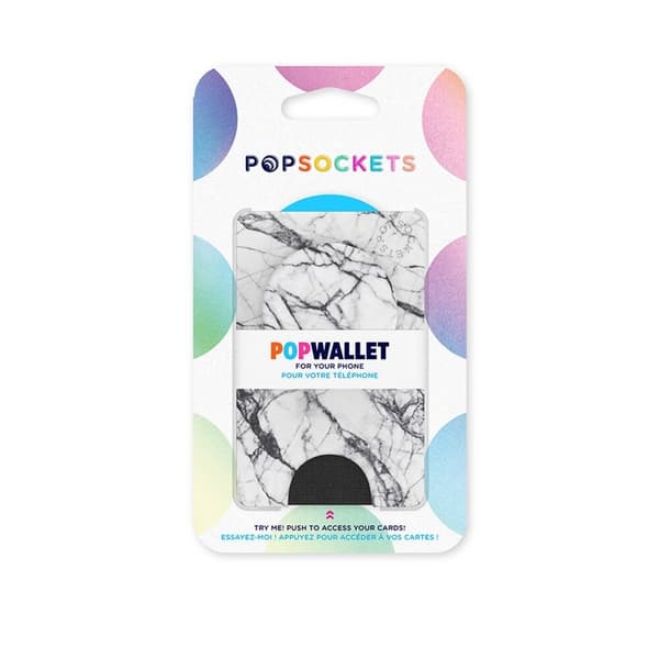 PopSockets PopWallet+ Dove White Marble