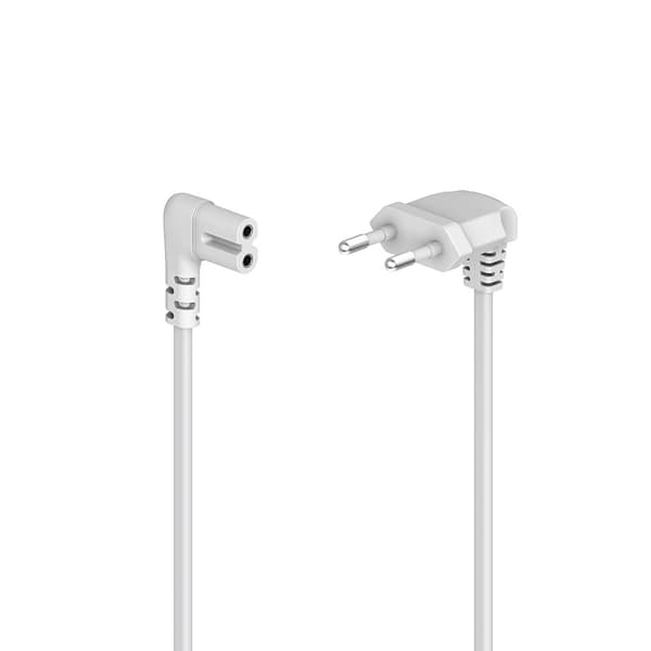 Hama Power Cable Angled Euro Plug White 5.0m