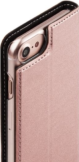 Wave BookCase suojakotelo, iPhone 6 / 6s / 7 / 8 / SE, ruusukulta