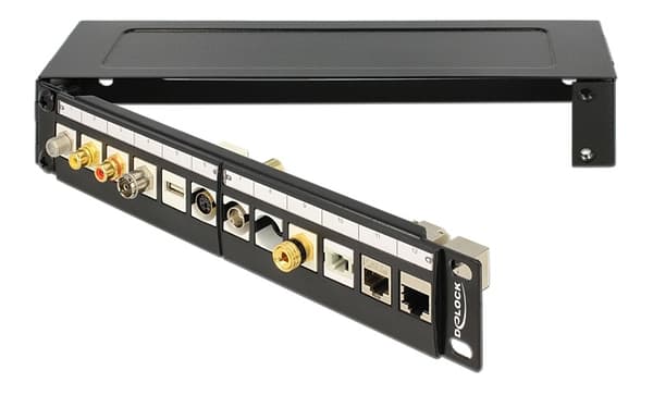 DeLOCK 10 " seinäkiinnike, 1U, musta