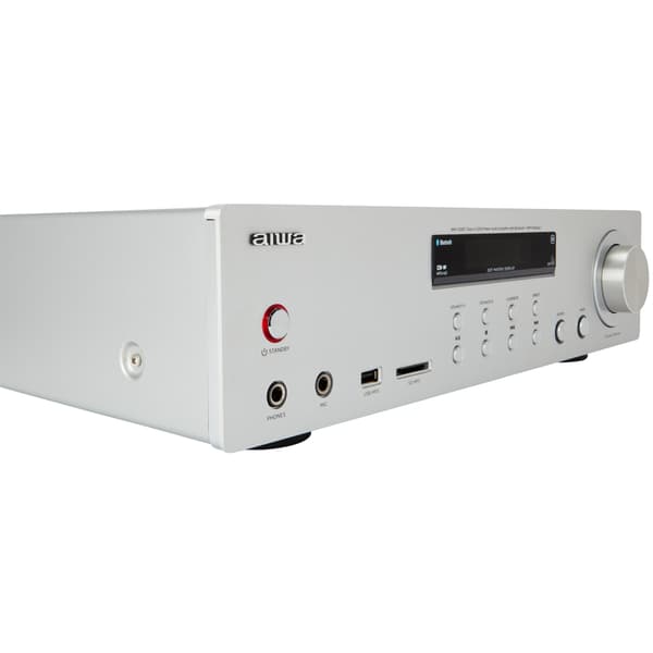 AIWA Forsterker med Bluetooth 2 x 60 Watt RMS Sølv