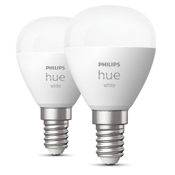 Philips Hue White E14 P45 Globe 2-pakning