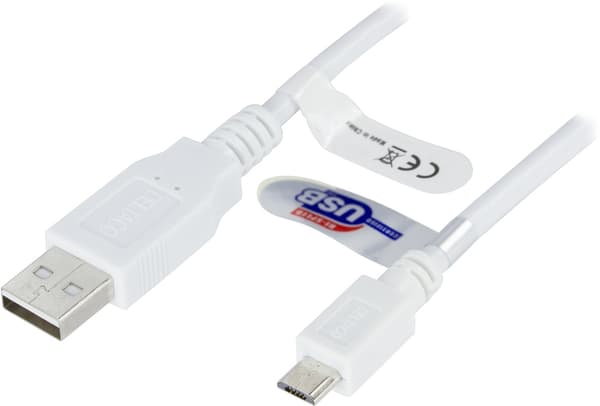 USB 2.0 kabel A Hane - Micro B Hane, 3 meter (USB-303W)